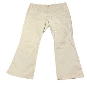 GAP WOMEN'S OFF WHITE STRAIGHT FIT STRAIGHT LEG COTTON CHINO PANTS LOW RISE 16R
